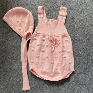 Baby romper with bonnet